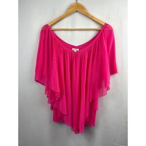 Caché Womens Large Off-Shoulder Ruffle Blouse